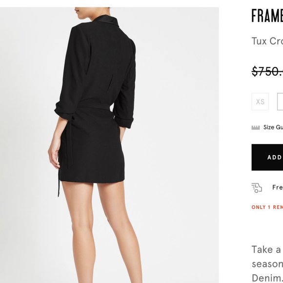 Frame Demin Brand Cross Tux Dress - Picture 5 of 5